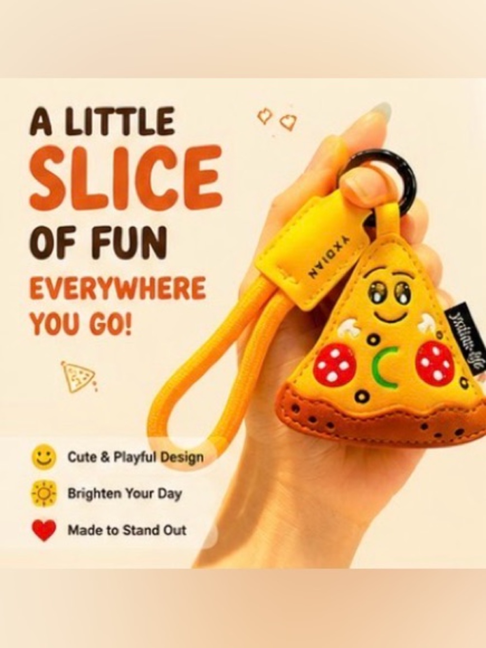 Pizza slice Keychain bag charm NWT
